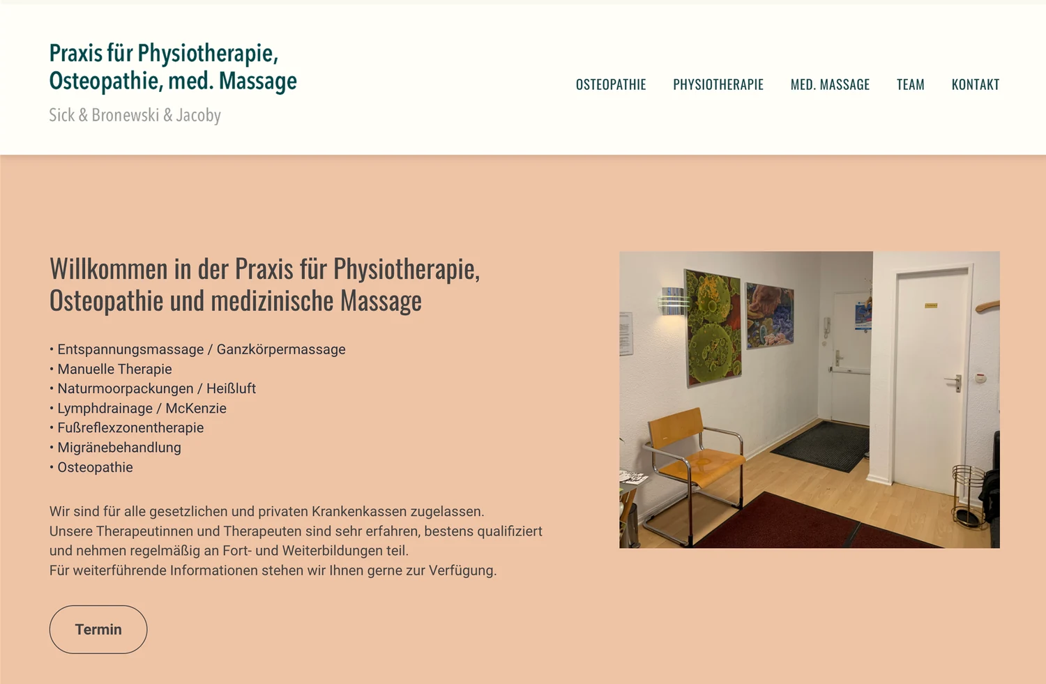 Physiotherapie: Ein persönlicher Empfang